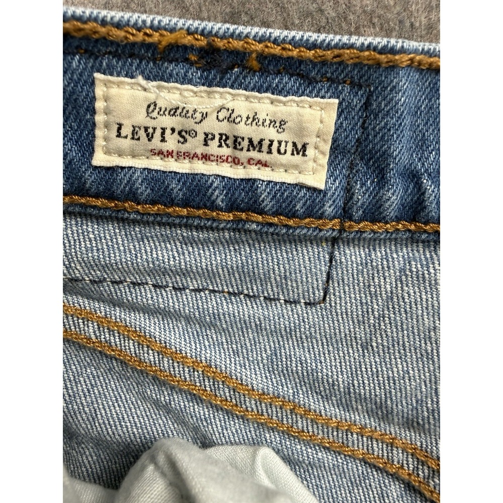 Levi's Ribcage Denim Jean Shorts High Rise Button Fly Cut Off Womens 23 - Picture 4 of 8